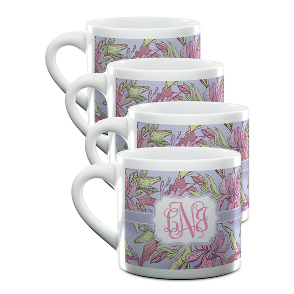 Custom Orchids Double Shot Espresso Cups - Set of 4 (Personalized)