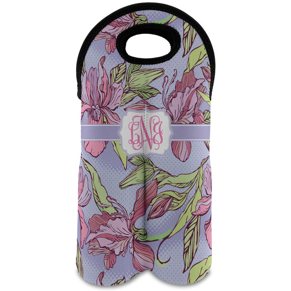 Custom Orchids Wine Tote Bag (2 Bottles) (Personalized)