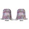 Orchids Drawstring Backpack Front & Back Small