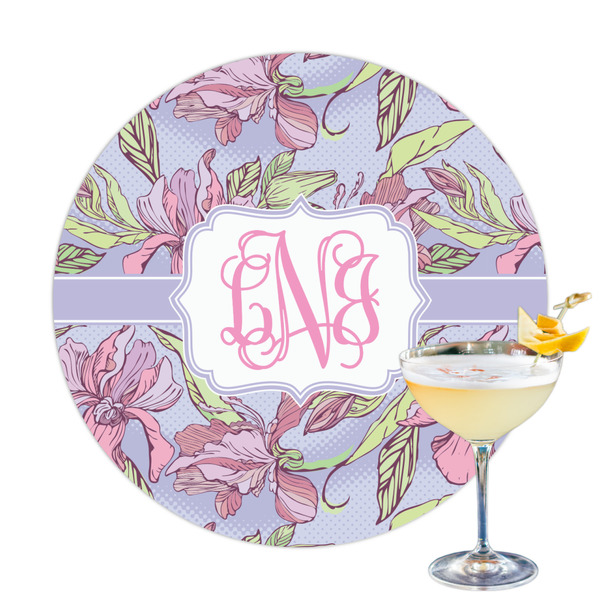 Custom Orchids Printed Drink Topper - 3.25" (Personalized)