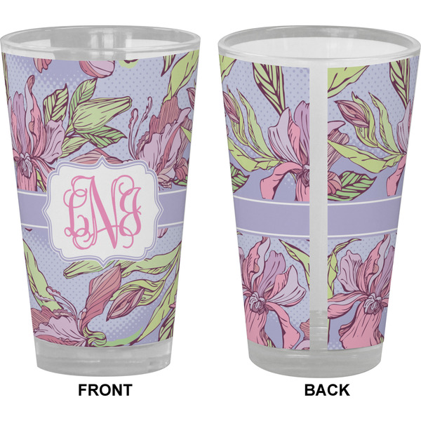 Orchids Pint Glass - Full Color - Front & Back Views