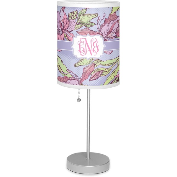 Custom Orchids 7" Drum Lamp with Shade (Personalized)