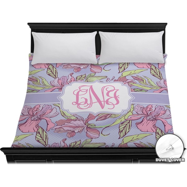 Custom Orchids Duvet Cover - King (Personalized)