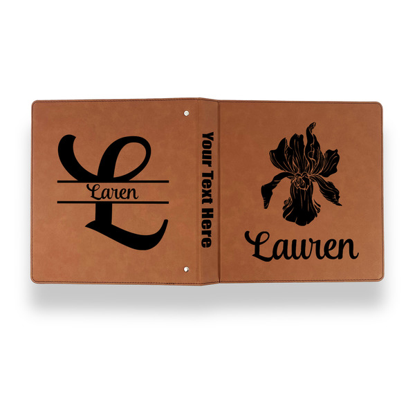 Orchids Leather Binder - 1" - Rawhide - Back Spine Front View