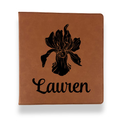 Orchids Leather Binder - 1" - Rawhide (Personalized)