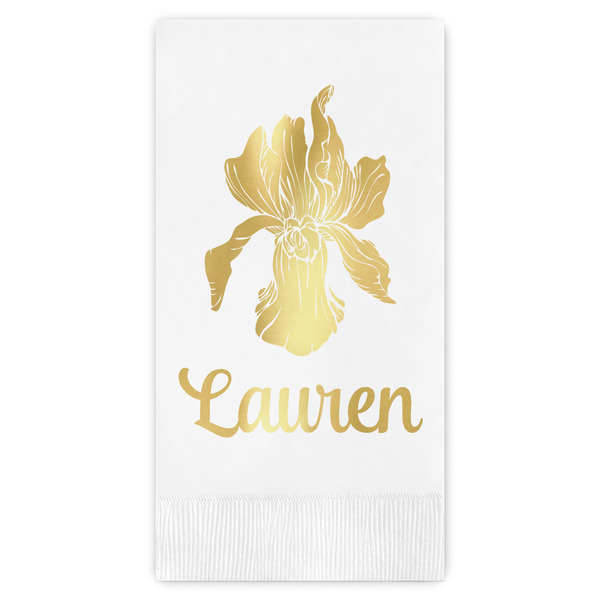 Custom Orchids Guest Napkins - Foil Stamped (Personalized)
