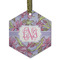 Orchids Frosted Glass Ornament - Hexagon