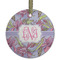 Orchids Frosted Glass Ornament - Round
