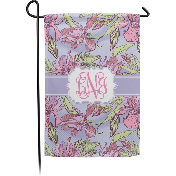 Custom Orchids Small Garden Flag - Double Sided w/ Monograms