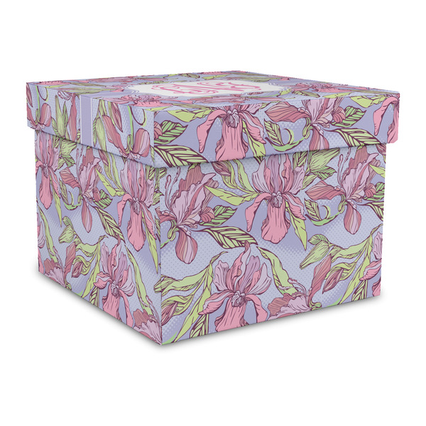 Custom Orchids Gift Box with Lid - Canvas Wrapped - Large (Personalized)