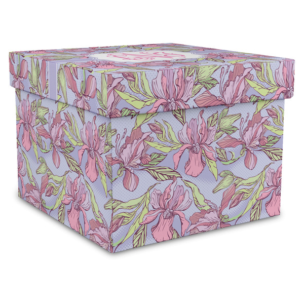 Custom Orchids Gift Box with Lid - Canvas Wrapped - X-Large (Personalized)