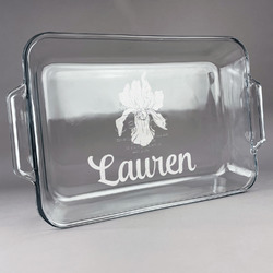 Orchids Glass Baking Dish with Truefit Lid - 13in x 9in (Personalized)