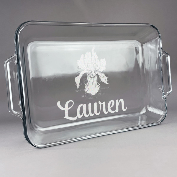 Custom Orchids Glass Baking Dish - 13in x 9in (Personalized)