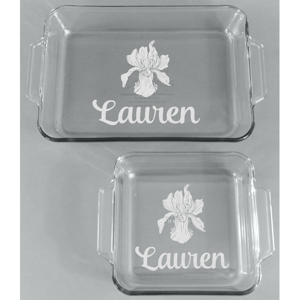 Orchids Glass Baking Dish Set - FRONT