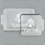 Orchids Set of Glass Baking & Cake Dish - 13in x 9in & 8in x 8in (Personalized)