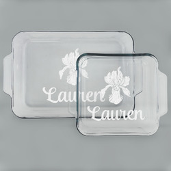 Orchids Set of Glass Baking & Cake Dish - 13in x 9in & 8in x 8in (Personalized)