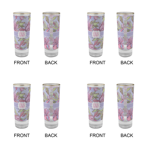 Orchids Glass Shot Glass - 2 oz - Set of 4 - APPROVAL