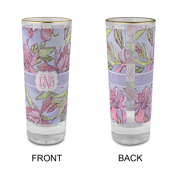 Orchids Glass Shot Glass - 2 oz - Single - APPROVAL