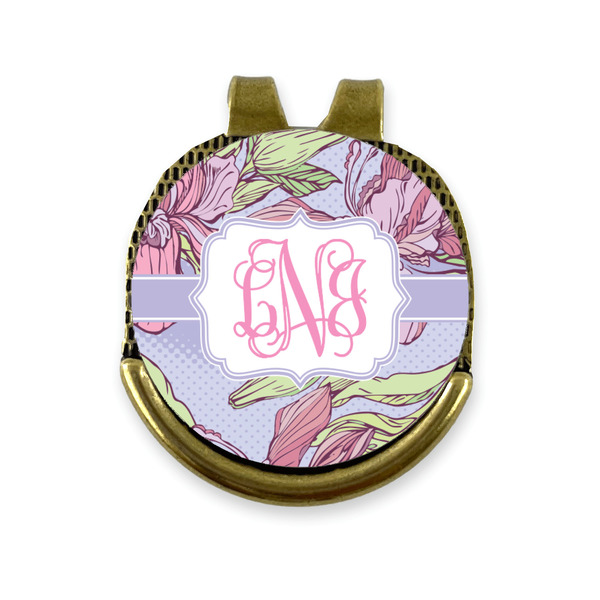 Custom Orchids Golf Ball Marker - Hat Clip - Gold