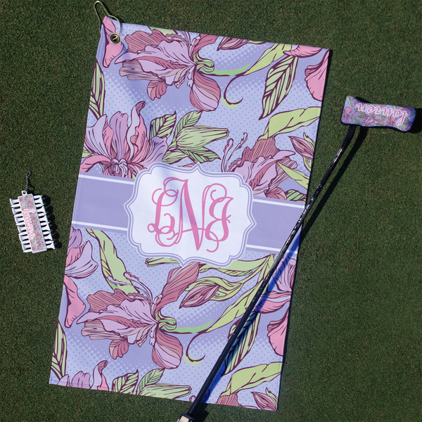 Custom Orchids Golf Towel Gift Set (Personalized)