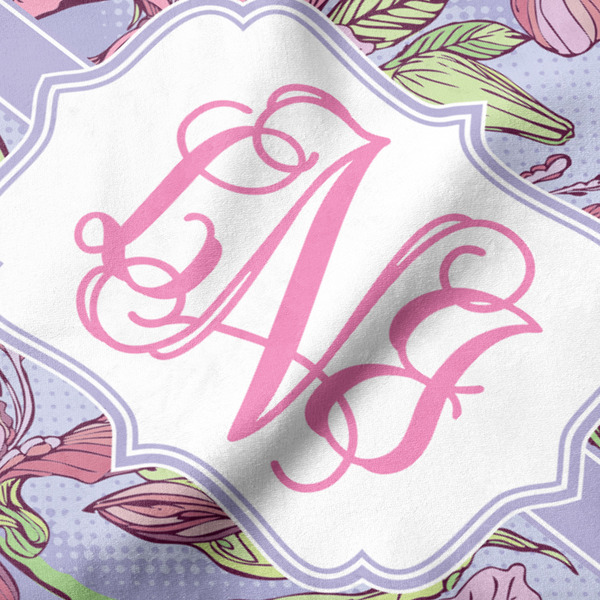 Orchids Hooded Baby Towel- Detail Close Up