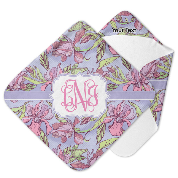 Custom Orchids Hooded Baby Towel (Personalized)