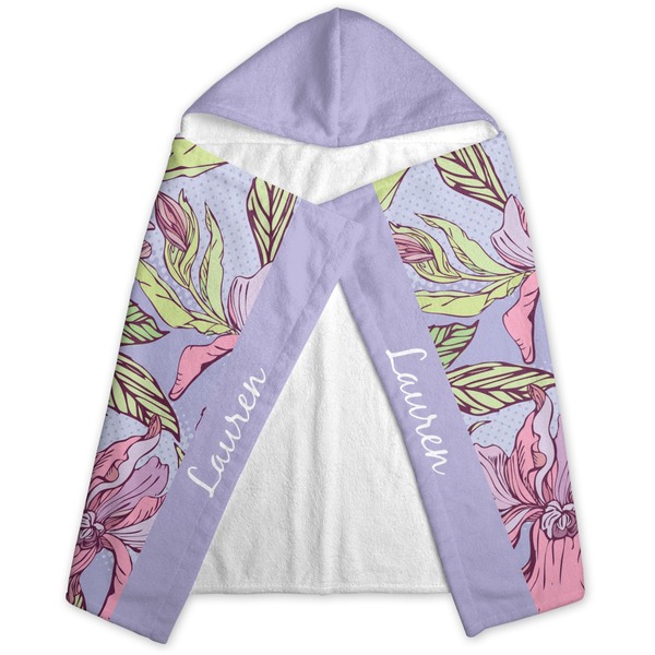 Orchids Hooded Towel - Folded