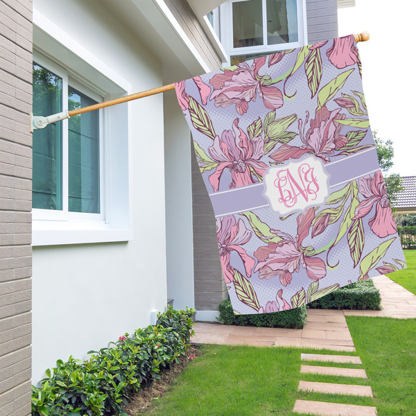 Orchids House Flags - Double Sided - LIFESTYLE
