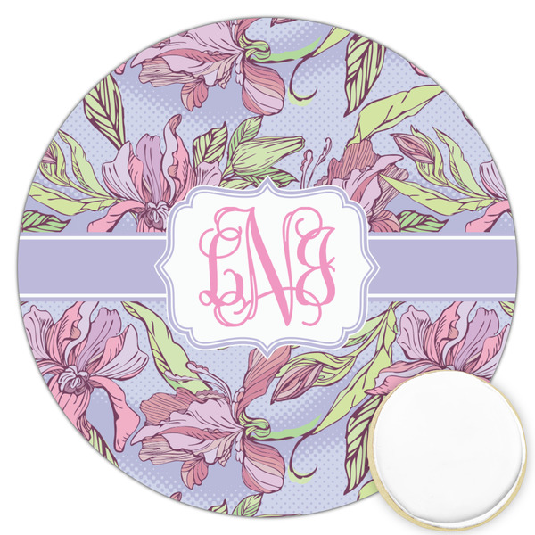 Custom Orchids Printed Cookie Topper - 3.25" (Personalized)