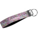 Orchids Wristlet Webbing Keychain Fob (Personalized)