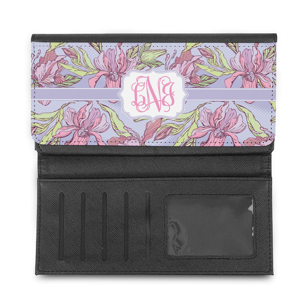 Orchids Ladies Wallet - Half Way Open
