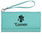 Orchids Ladies Wallet - Leather - Teal - Front View