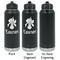 Orchids Laser Engraved Water Bottles - 2 Styles - Front & Back View