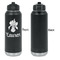 Orchids Laser Engraved Water Bottles - Front Engraving - Front & Back View