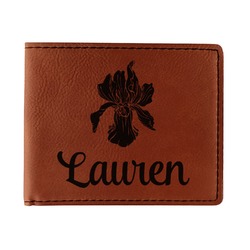 Orchids Leatherette Bifold Wallet - Single Sided (Personalized)