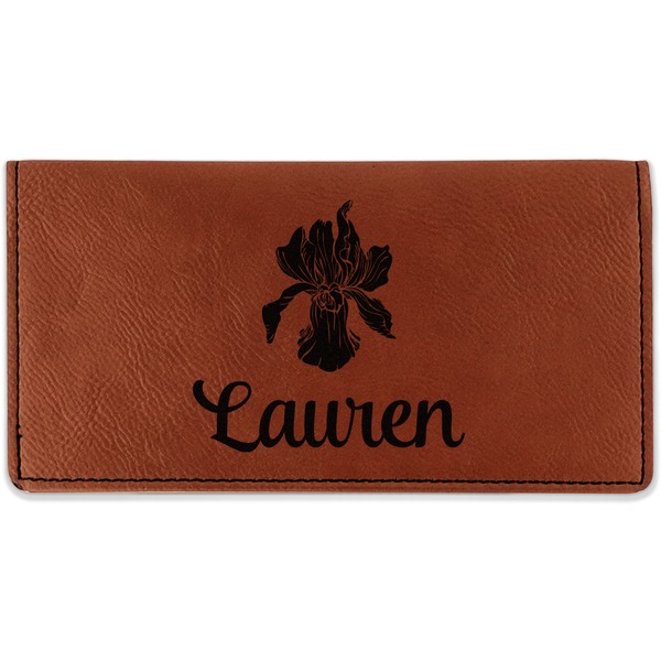 Custom Orchids Leatherette Checkbook Holder - Single Sided (Personalized)