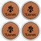 Orchids Leather Coaster Set of 4