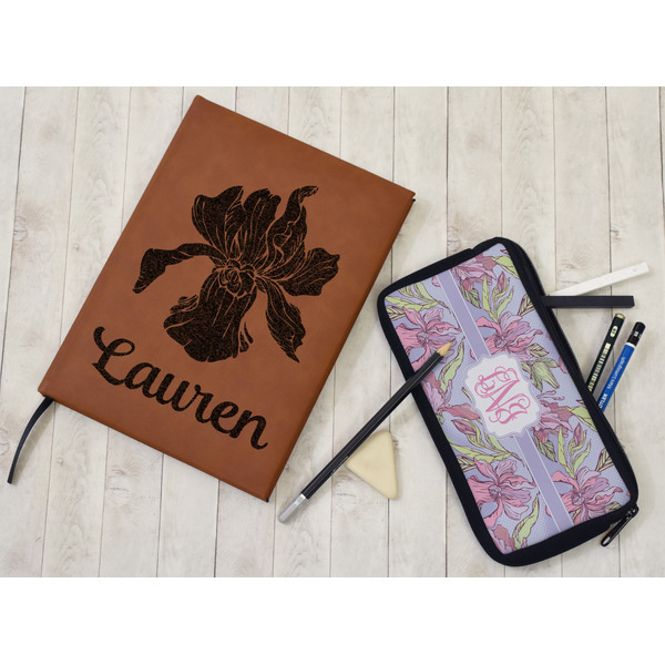 Orchids Leather Sketchbook - Small - Double Sided - In Context