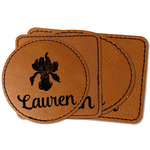 Orchids Faux Leather Iron On Patch (Personalized)