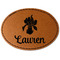 Orchids Faux Leather Iron On Patch - Oval (Personalized)