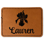 Orchids Faux Leather Iron On Patch - Rectangle (Personalized)