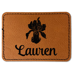 Orchids Faux Leather Iron On Patch - Rectangle (Personalized)