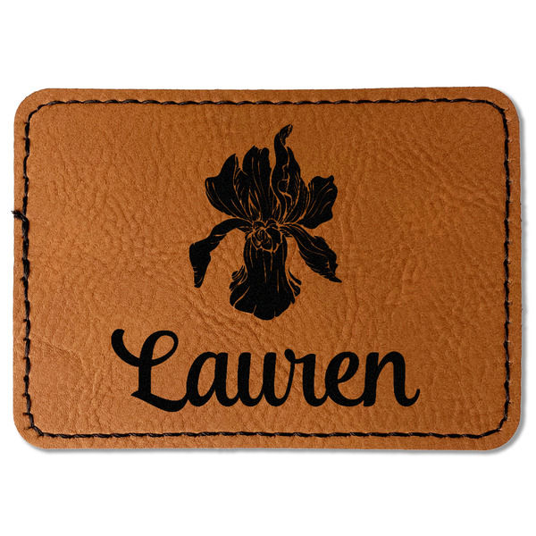 Custom Orchids Faux Leather Iron On Patch - Rectangle (Personalized)