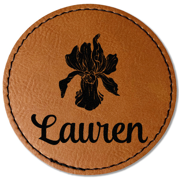 Custom Orchids Faux Leather Iron On Patch - Round (Personalized)