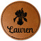 Orchids Faux Leather Iron On Patch - Round (Personalized)