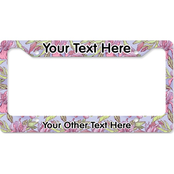 Custom Orchids License Plate Frame - Style B (Personalized)