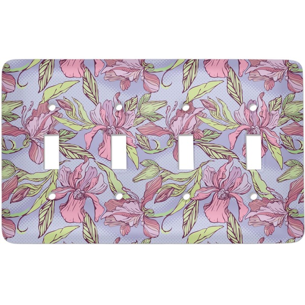 Custom Orchids Light Switch Cover (4 Toggle Plate)