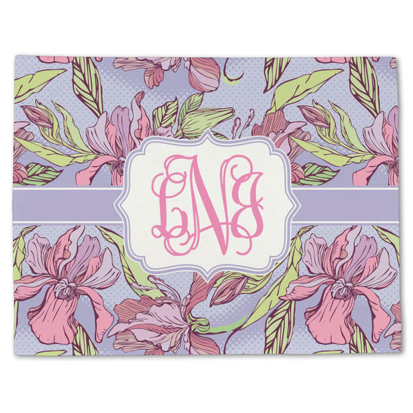 Custom Orchids Single-Sided Linen Placemat - Single w/ Monogram
