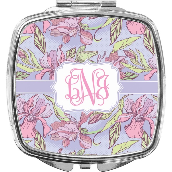 Custom Orchids Compact Makeup Mirror (Personalized)