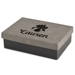 Orchids Gift Boxes w/ Engraved Leather Lid (Personalized)